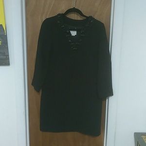 KATE SPADE Beaded neckline A cut black dress